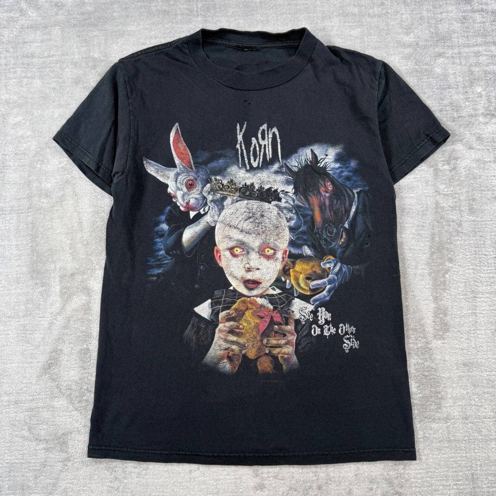 Korn Shirt Mens Small Black Vintage Y2K See You On The Other Side Nu Metal Band